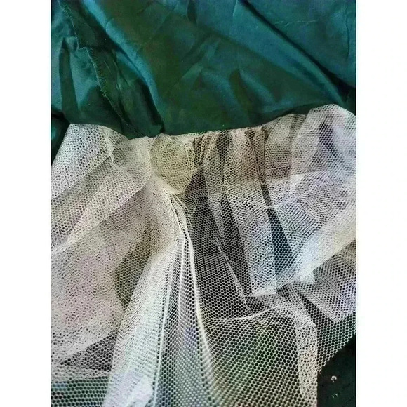 Jules And Cleo Green Lace Mini A Line Dress Spaghetti Strap Scalloped Neckline - Picture 13 of 14